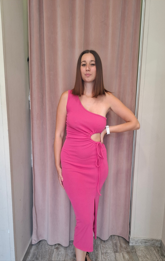 Abito monospalla con cut-out