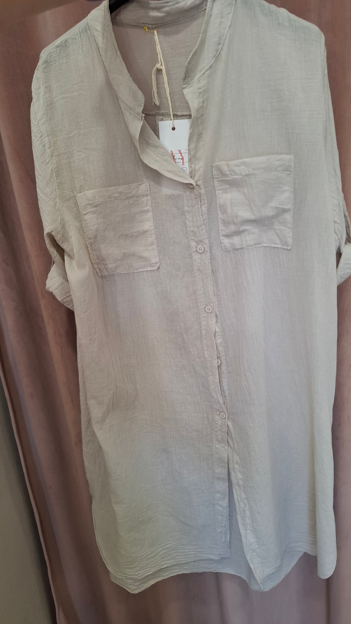 Camicia lunga in cotone