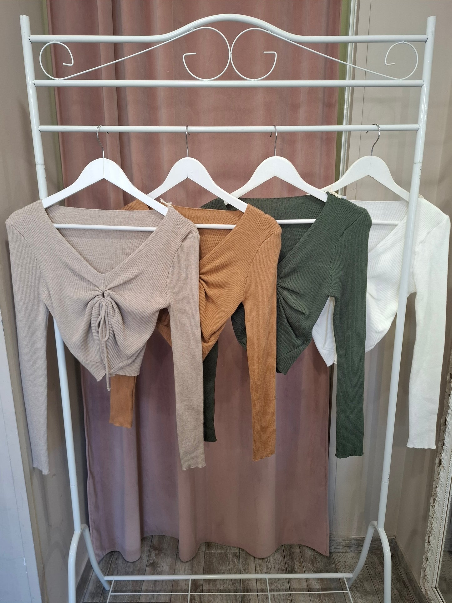 Maglia crop a costine