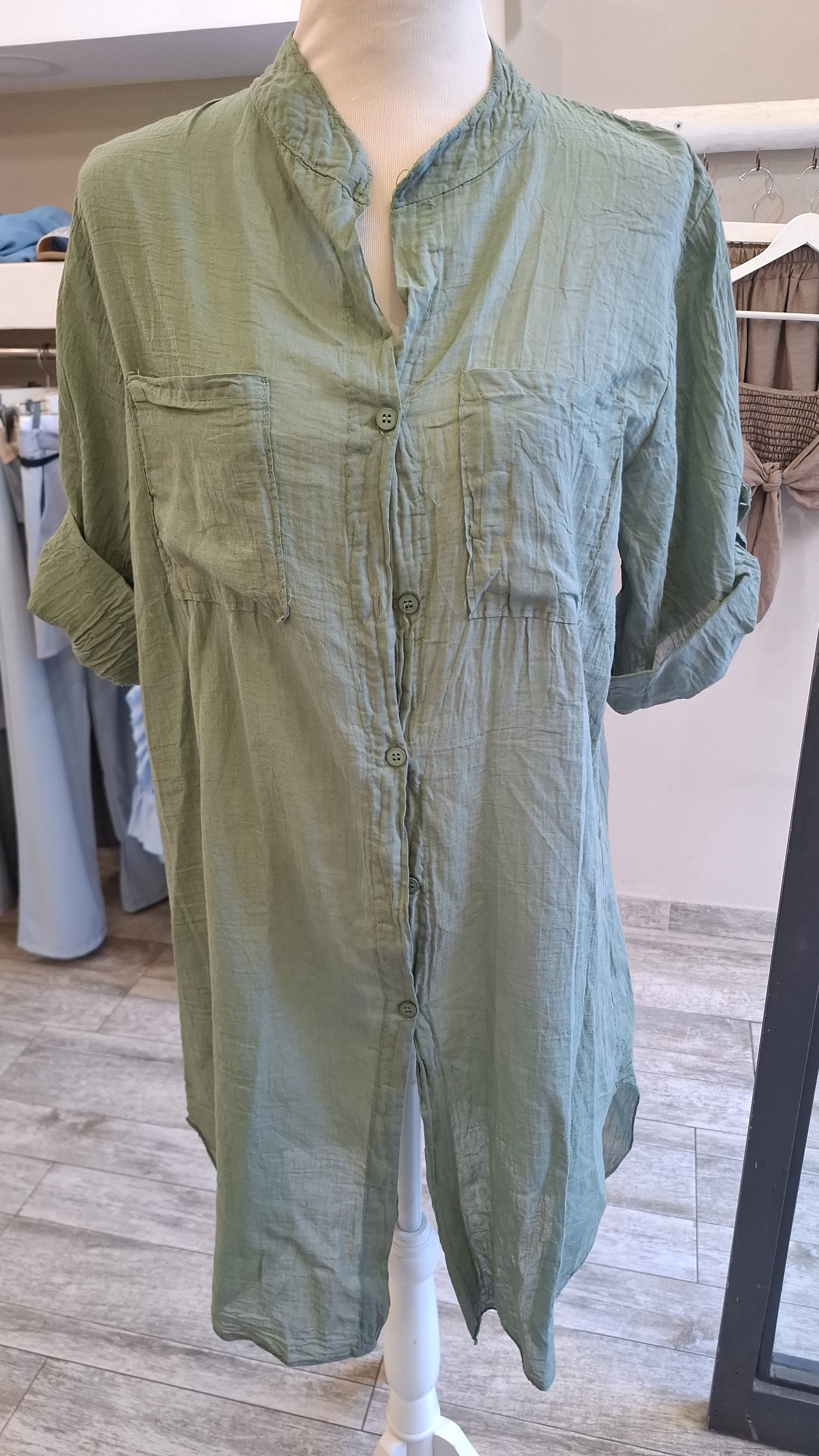 Camicia lunga in cotone