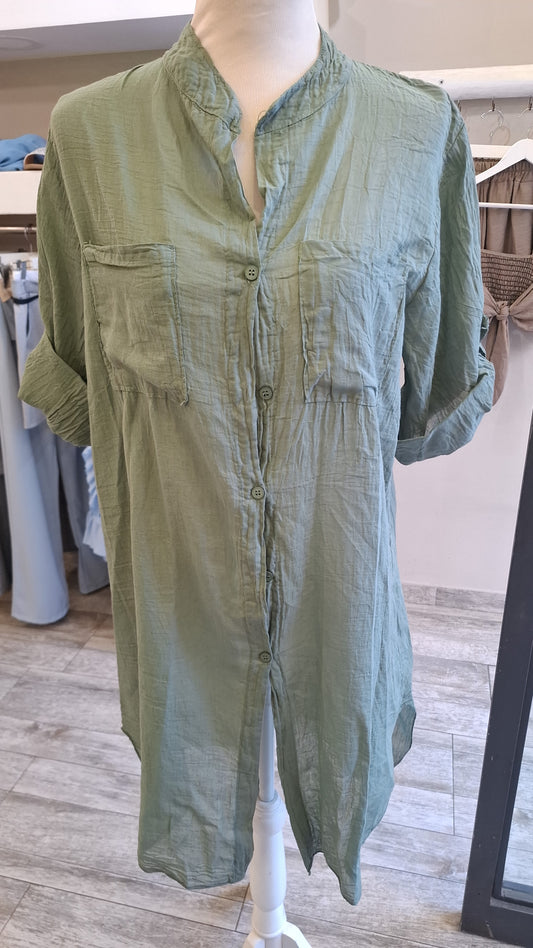 Camicia lunga in cotone